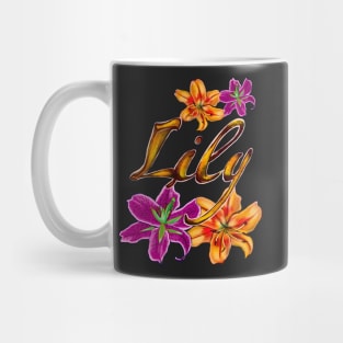 Top 10 best personalised gifts 2022  - Lily personalised,personalized name with painted lilies Mug